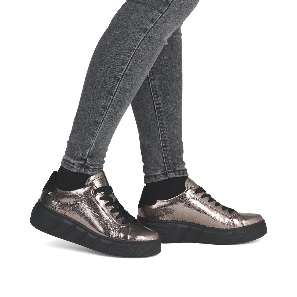 Women's Rieker W2601 Lace up Shoe Metallic